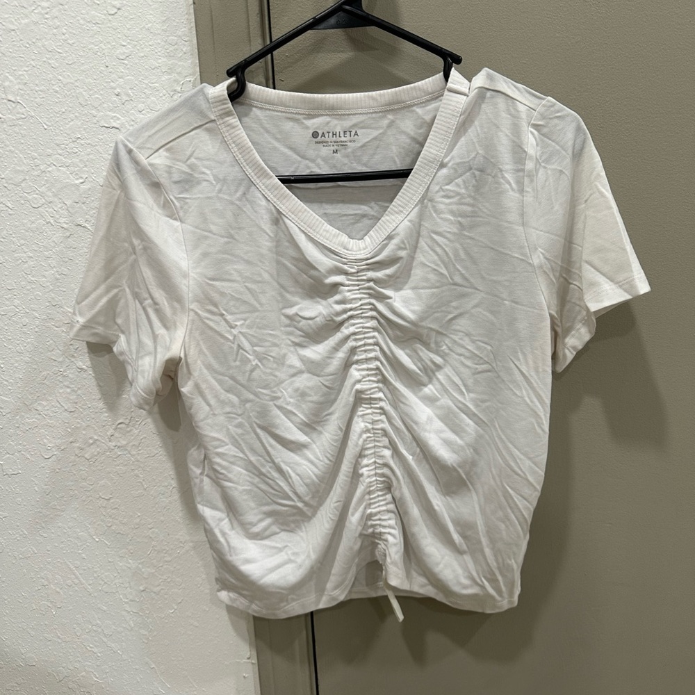 Athleta Cream Athletic Tee